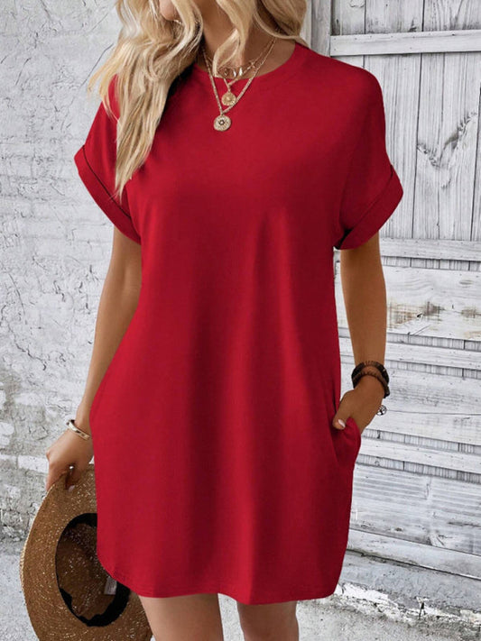 Ava – Elegant Round Neck Mini Dress