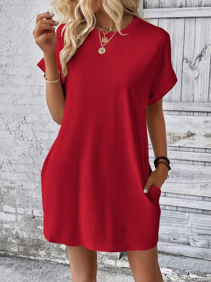 Ava – Elegant Round Neck Mini Dress
