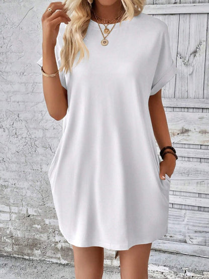 Ava – Elegant Round Neck Mini Dress