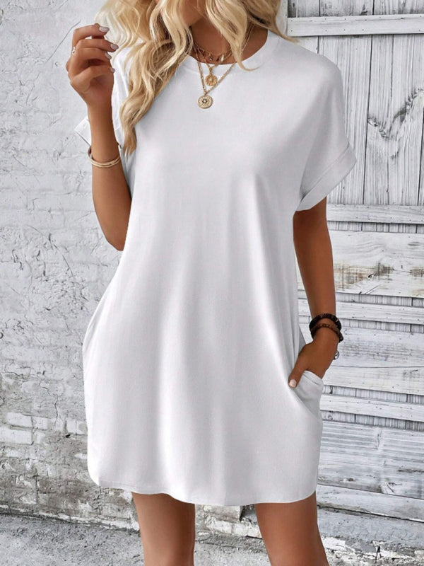 Ava – Elegant Round Neck Mini Dress