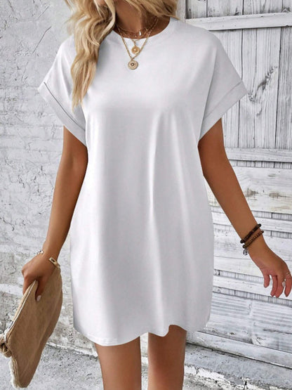 Ava – Elegant Round Neck Mini Dress