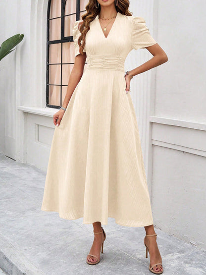Zuri – Puff Sleeves Midi Dress