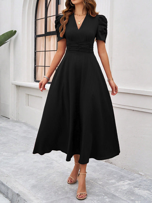 Zuri – Puff Sleeves Midi Dress