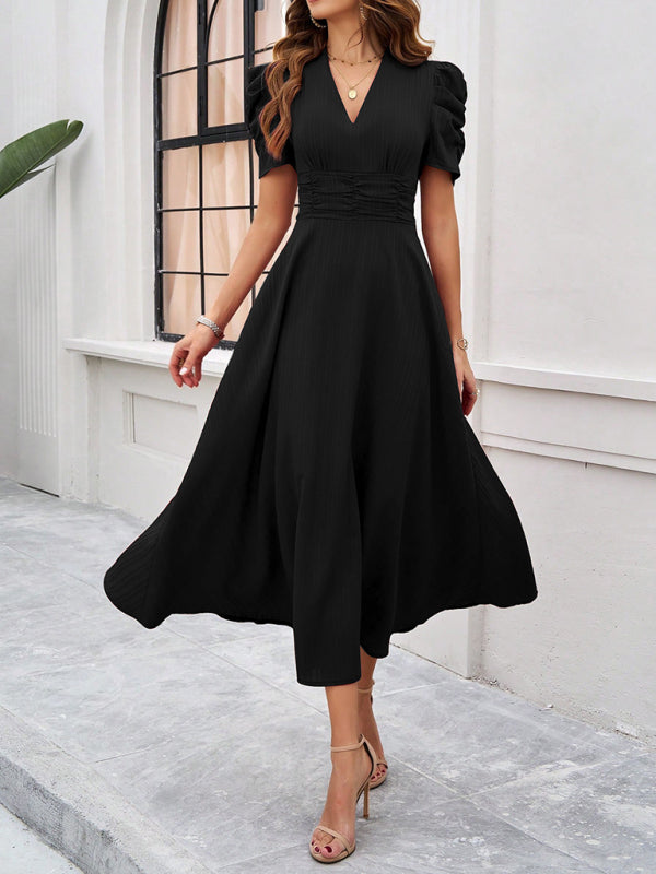 Zuri – Puff Sleeves Midi Dress