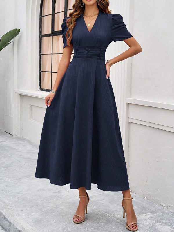 Zuri – Puff Sleeves Midi Dress