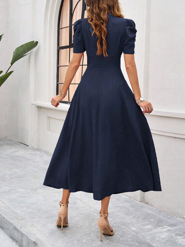Zuri – Puff Sleeves Midi Dress