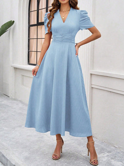 Zuri – Puff Sleeves Midi Dress