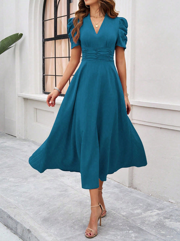 Zuri – Puff Sleeves Midi Dress