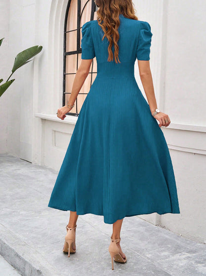 Zuri – Puff Sleeves Midi Dress