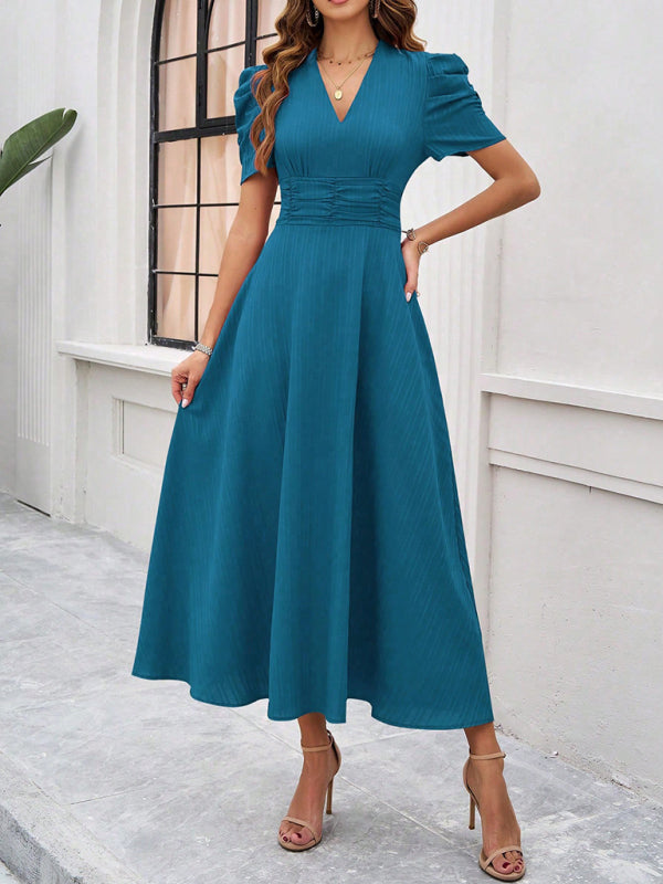 Zuri – Puff Sleeves Midi Dress