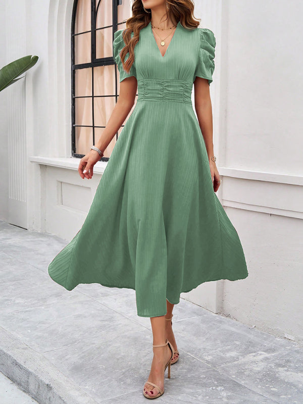 Zuri – Puff Sleeves Midi Dress