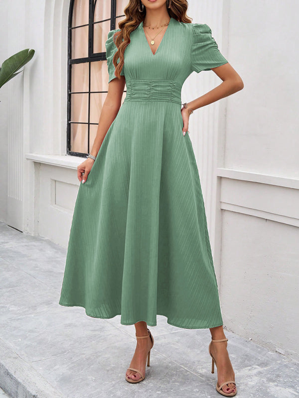Zuri – Puff Sleeves Midi Dress