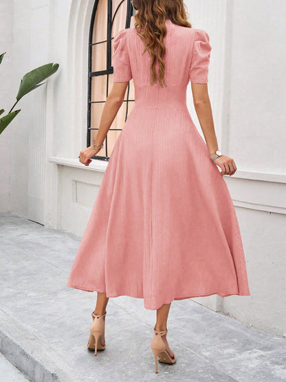 Zuri – Puff Sleeves Midi Dress