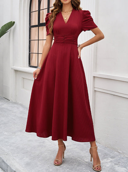 Zuri – Puff Sleeves Midi Dress