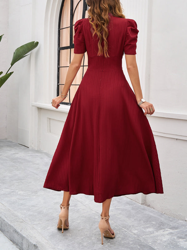 Zuri – Puff Sleeves Midi Dress