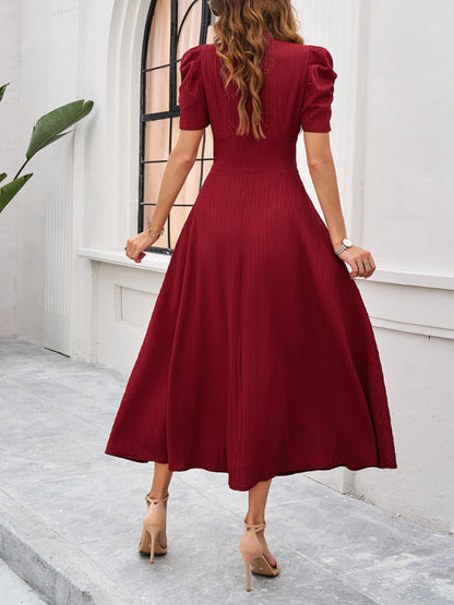 Zuri – Puff Sleeves Midi Dress