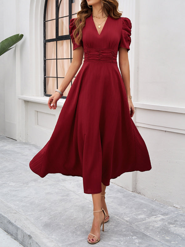 Zuri – Puff Sleeves Midi Dress