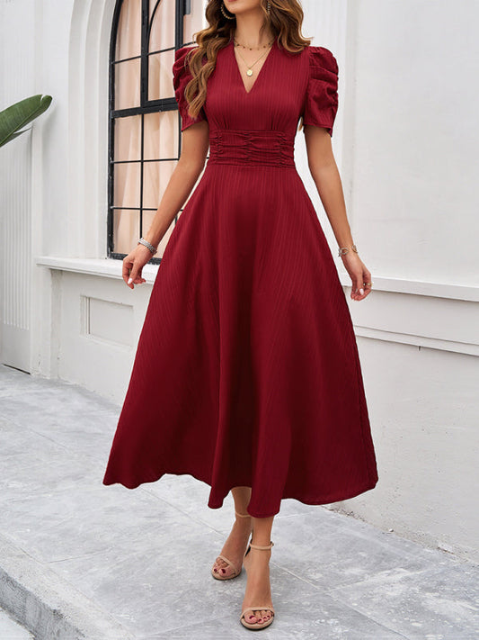 Zuri – Puff Sleeves Midi Dress