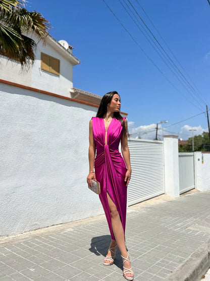 Elda – Elegant Pleated Maxi Dress