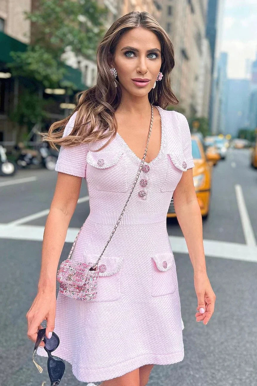 Rebekah – Elegant Buttoned Mini Dress