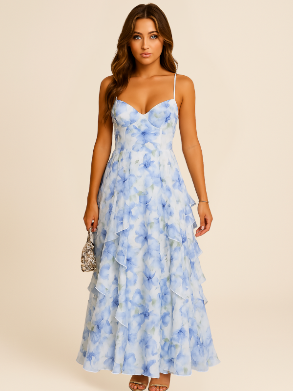 Indigo – Ruffled Floral Dress