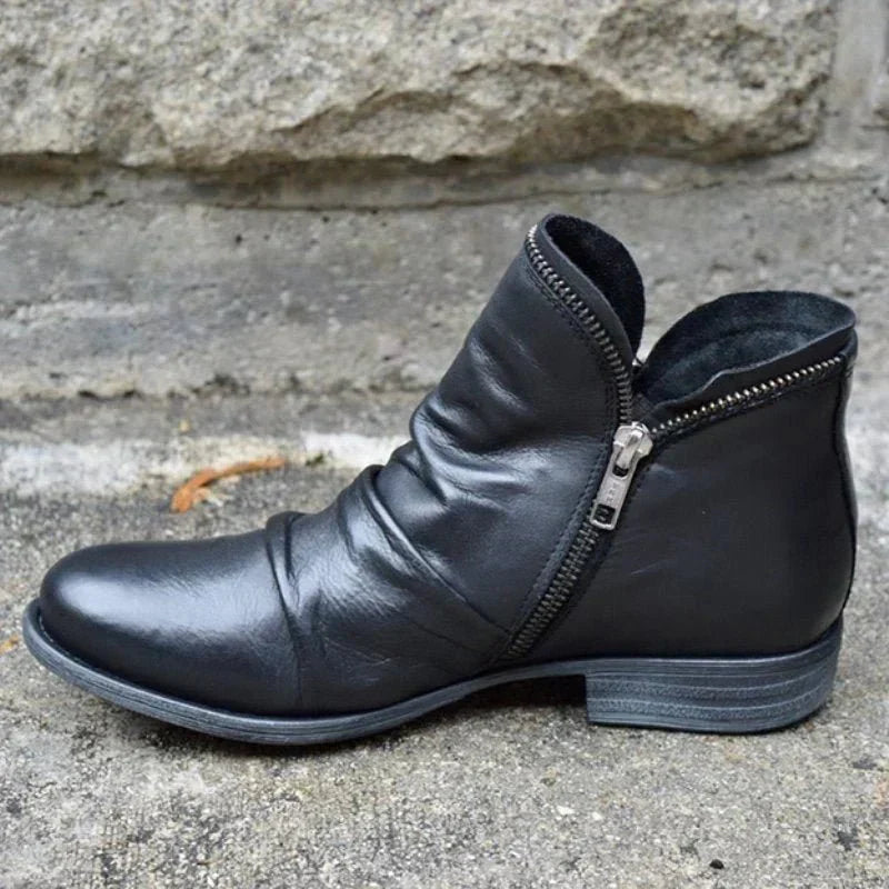 Indie – Zipped Leather Ankle Boots