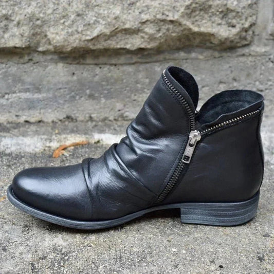 Indie – Zipped Leather Ankle Boots
