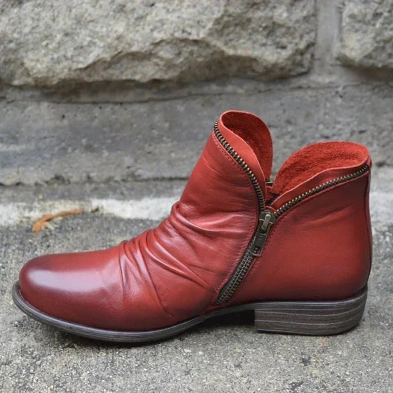 Indie – Zipped Leather Ankle Boots