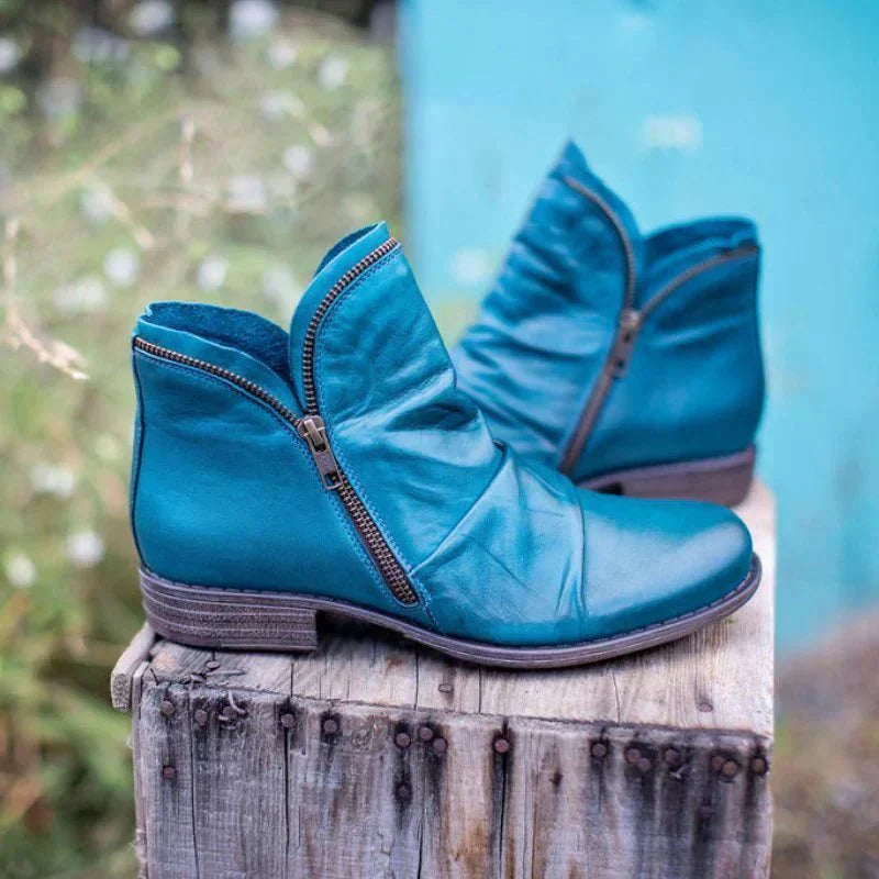 Indie – Zipped Leather Ankle Boots