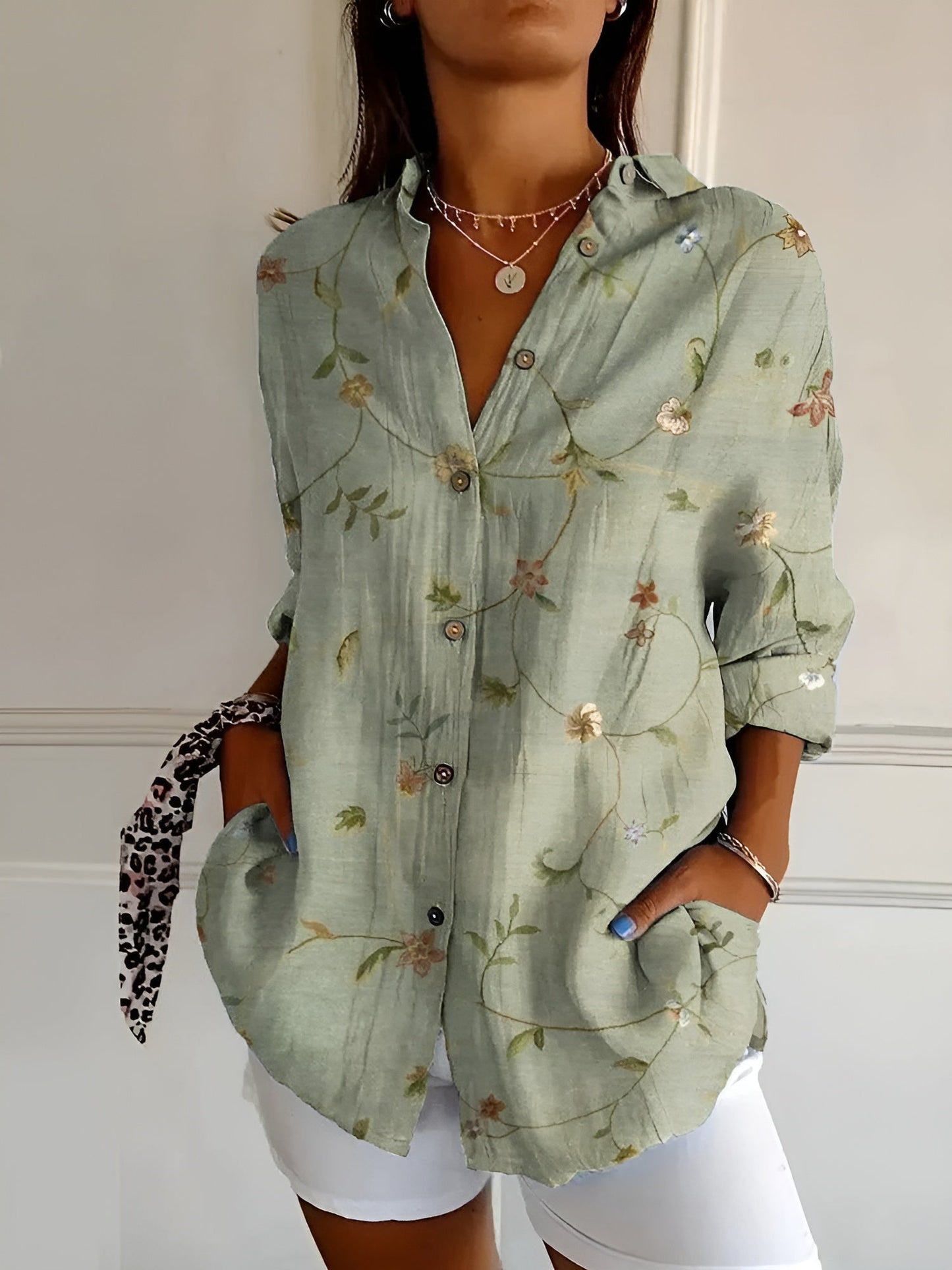 Carmen – Casual Flower Printed Blouse