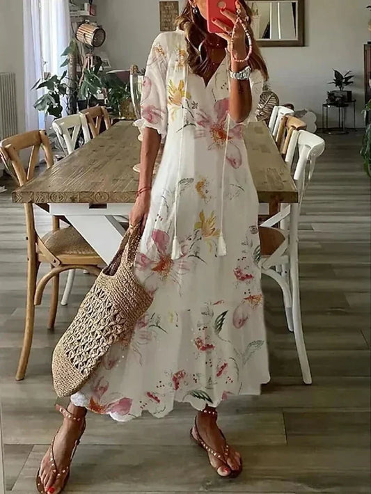 Marlow – V-Neck Floral Maxi Dress