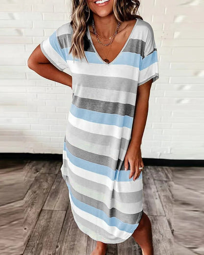 Simone – Striped Midi Dress
