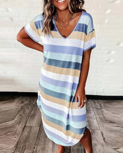 Simone – Striped Midi Dress