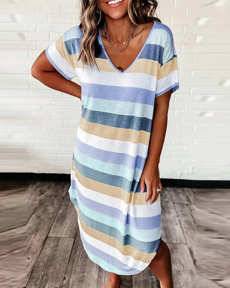 Simone – Striped Midi Dress