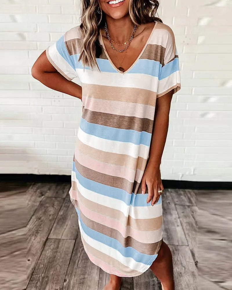 Simone – Striped Midi Dress