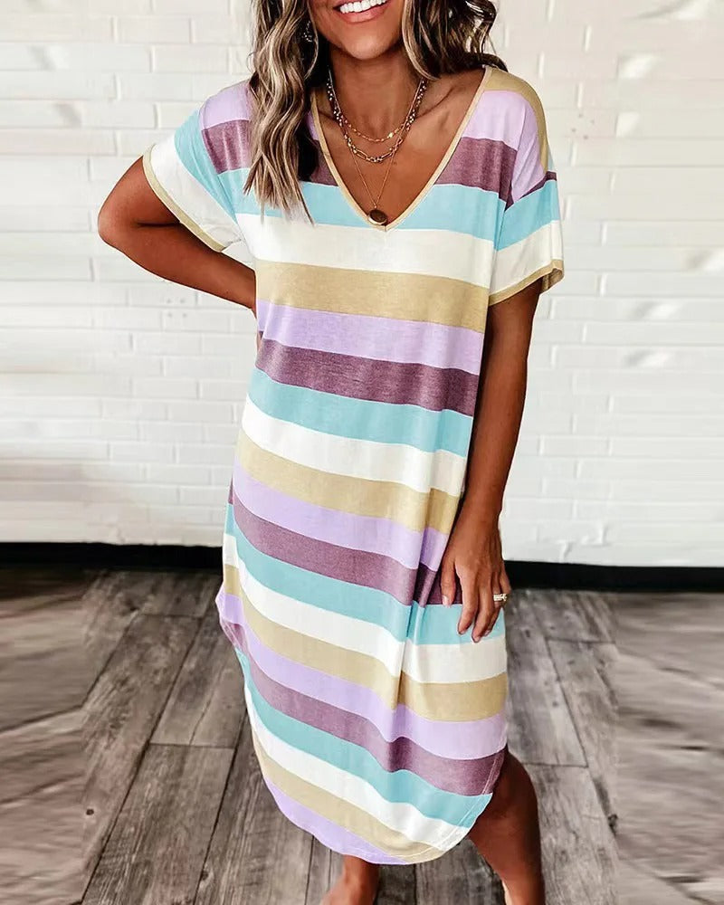 Simone – Striped Midi Dress