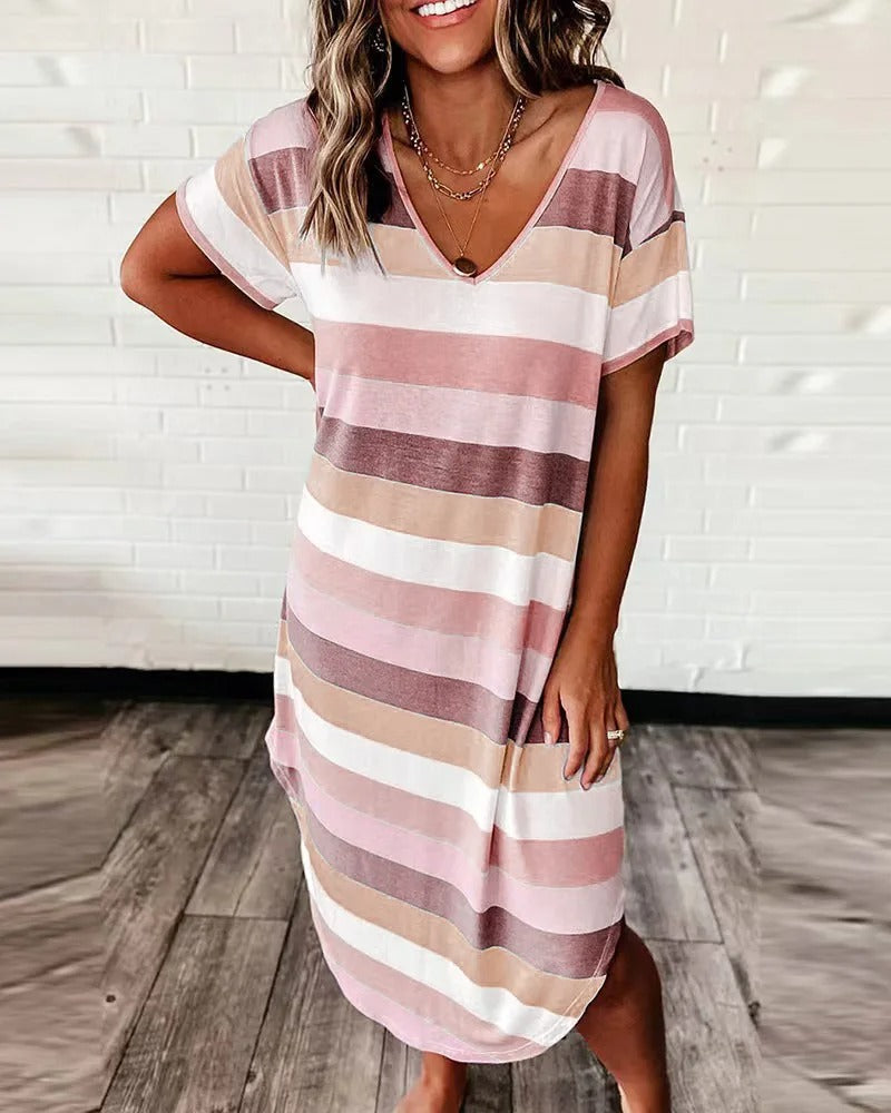 Simone – Striped Midi Dress
