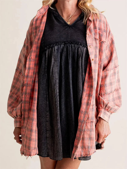 Clara – Oversized Plaid Shirt