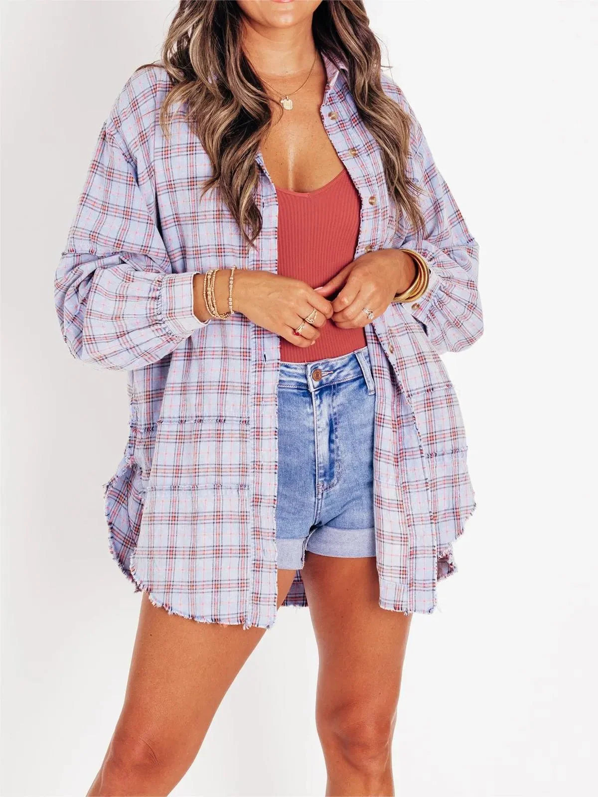 Clara – Oversized Plaid Shirt