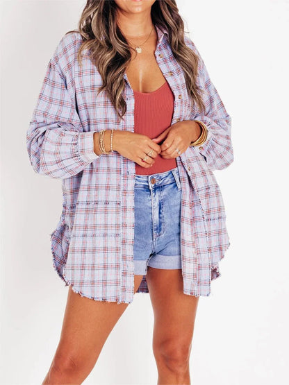 Clara – Oversized Plaid Shirt