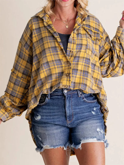 Clara – Oversized Plaid Shirt